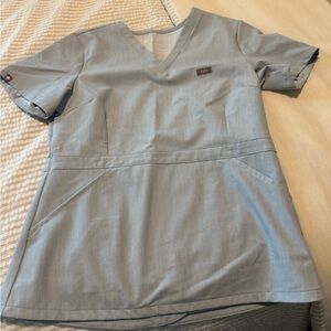 Figs Chambray Scrub Top